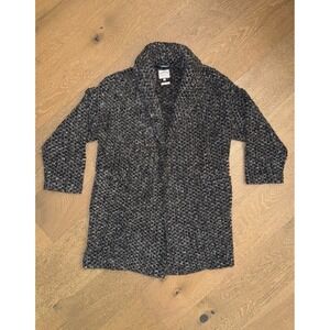 FatFace Grey Marl Wool Blend Chunky Knit Shawl Collar Cardigan Coat Size‎ M